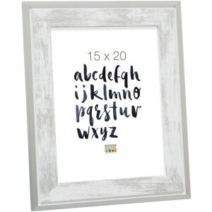 Deknudt Ramka drewniana S43RE 13x18 cm biała - srebrna...