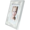 Deknudt Ramka drewniana S43RE 13x18 cm biała - srebrna krawędź