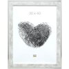 Deknudt Ramka drewniana S43RE 13x18 cm biała - srebrna krawędź