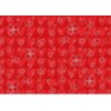 Papier 50x70cm serca czerwone srebrne