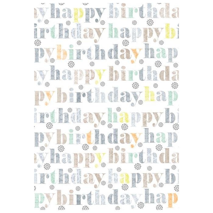 Papier 70x100 cm Happy Birthday taupe