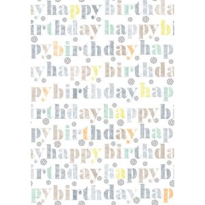 Papier 70x100 cm Happy Birthday taupe