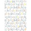 Papier 70x100 cm Happy Birthday taupe